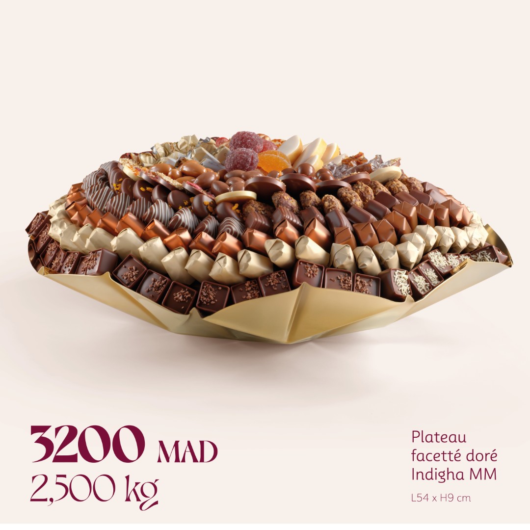 Plateau facetté doré Indigha